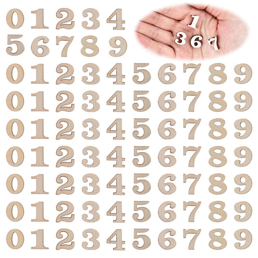 100 Pcs 1/2 Inch Natural Wooden Numbers, Wooden Numbers for Crafts Mixed Mini Unfinished 0-9 Wood Number for DIY Crafts Sorting Grid Organizer Scrapbooking Home Decorations