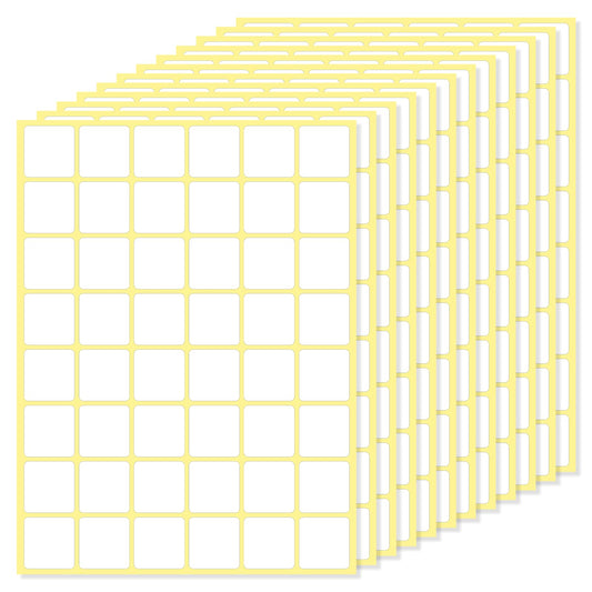 1440 Pcs Blank Sticky Labels 25×25mm Rectangle Labels Small Write On Price Tags Stickers Removable Matte White Label Sticker for Jars Diamond Art Boxes File Folders Envelopes