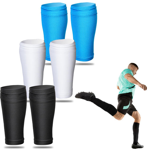 3 Pairs Soccer Shin Guard Socks Breathable Soccer Shin Pads Guard Sleeves Knee High Soccer Socks with Pocket Football Shin Pads Straps for Basketball, Volleyball, Running, Cycling
