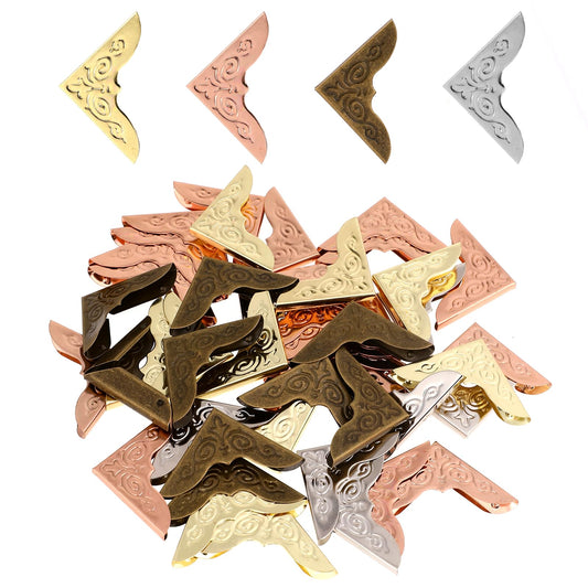 80Pcs Metal Book Corners Protector, Photo Corners Metal, Photo Corners, Photo Corners for Scrapbooking, Triangle Photo Corners for Books, Diaries, Photo Albums, Photo Frames, Folders(30x30mm)