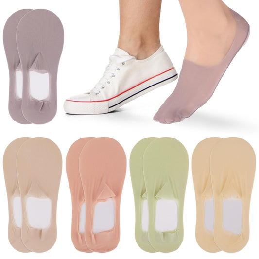 Mozeat Lens 5 Pairs No Show Socks for Women, Traner Socks Ultra Low Invisible Socks Cut Liner Socks Nonslip Liner Breathable Socks Thin Silk Socks Colorful