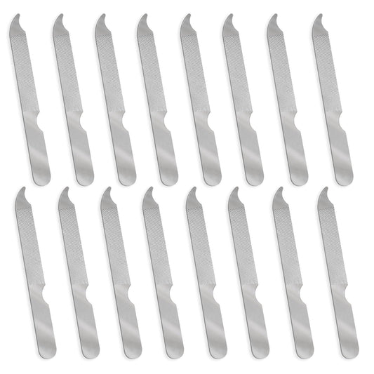 16 Pack Metal Nail Files Fingernail Files for Natural Nails 4 Stainless Steel Thin Durable Nail Filer Double Side Fingernail Toenail Files with Curved Sharp Pointed Tip Nail File