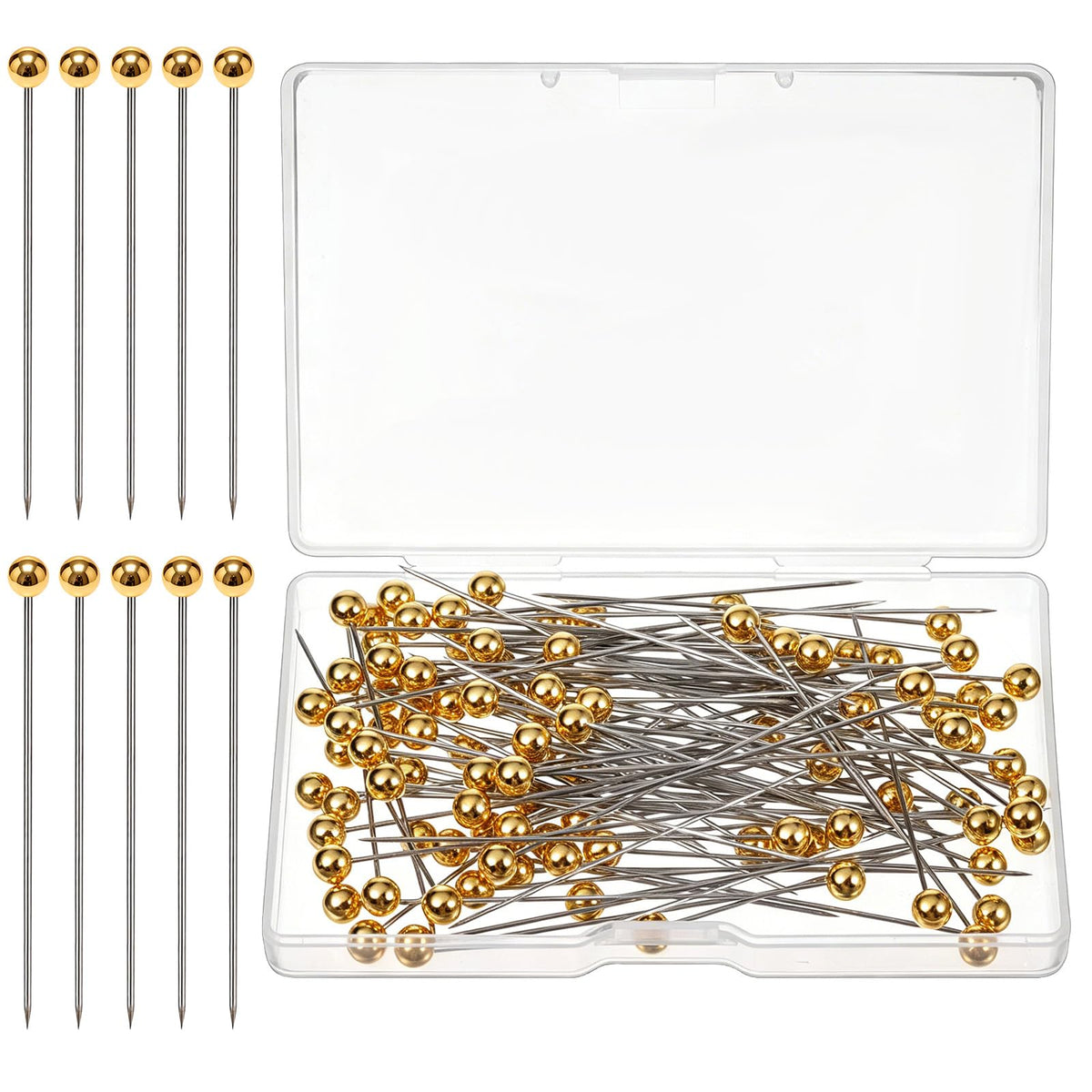 200 PCS Straight Pins Sewing Gold Pins Bouquet Pin Gold Pin for Clothes