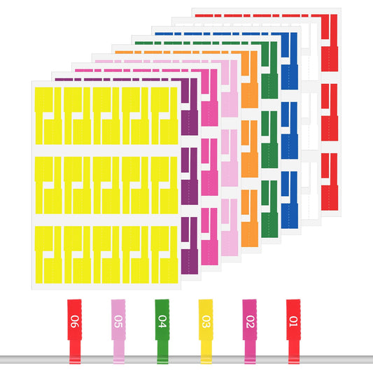 270 Pcs Cable Labels - 9 Colors Wire Labels for Electrical Cords, Waterproof Cable Tags, Self-Adhesive Tags for Electronics & Laser Printers