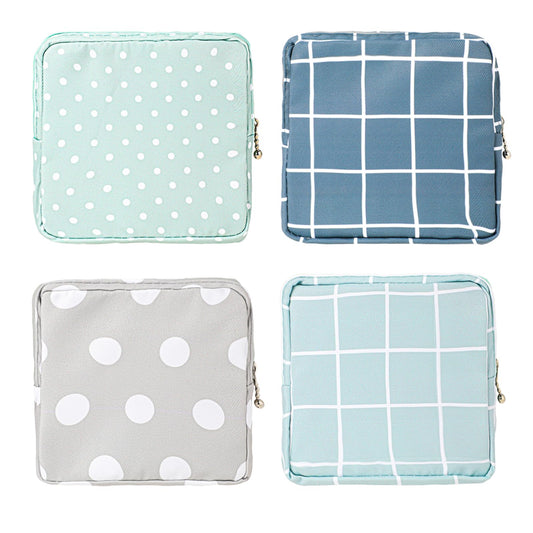 Pack of 4 Sanitary Napkin Storage Bag, Zip Storage Bag, Portable Tampon Storage Bag, Sanitary Napkins Storage for Girls for Storing Sanitary Towels for Women, multicoloured