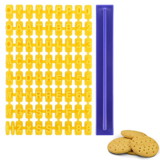 Cookie Letter Stamps, 2PCS Cookie Press Letter Stamps for Clay, Personalized Cookie Stamp Clay Fondant Stamp Letter Cutters Cookie Press Set for Cake Chocolate Decorations DIY Tool