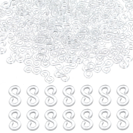 Styquenzer 1500 Pcs Loom Bracelet Hooks S Rubber Band Clips Clear Plastic Band Clip Hooks Connectors Refills for DIY Necklace Accessory Rubber Connectors Refills for Loom Bracelets