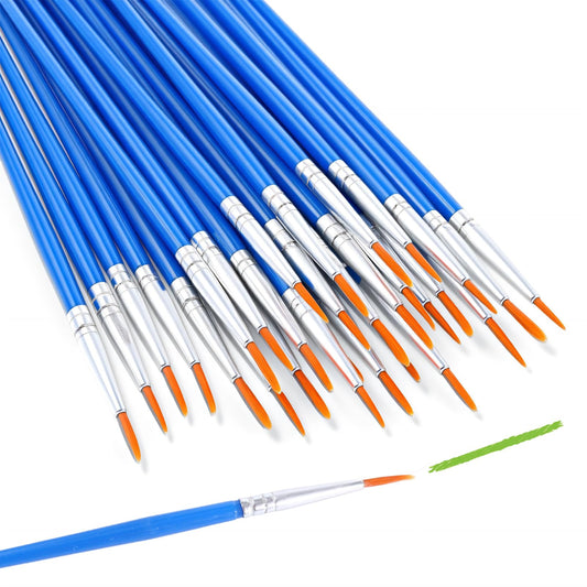 30Pcs Paint Brushes, Small Paint Brushes, Professional Fine Tip Paint Brush, Artists Paint Brush for Miniature Detail Watercolor Oil Face Painting
