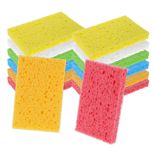 Compressed Pop-Up Sponges Kitchen Cleaning Sponges, 12 Packs Non-Scratch Washing Dishes Sponges Colorful Sponge Scrub for Dishes Cleaning, Household Cleaning Scrub for Household, Cookware, Bathroom