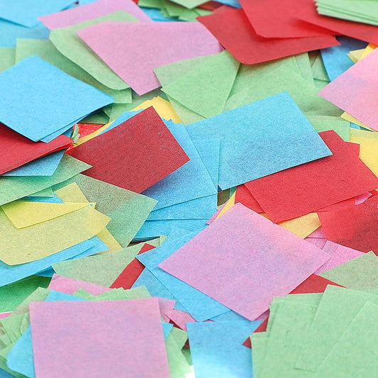 Pack of 5400 Birthday Confetti Square Tissue Paper Colourful 2.5 x 2.5 cm Table Decoration Birthday Colourful Confetti Birthday Decoration Crepe Paper Flower Confetti for Birthday Party, Wedding
