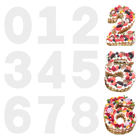 12 Inch 0-8 Number Cake Stencils, 9Pcs Large Number Cake Moulds Flat Cake Templates Cake Cutting Number Molds for DIY Numbers Cakes Cookies Pastry for Christmas Wedding Birthday Anniversary