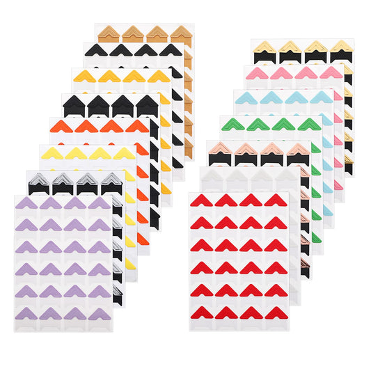 360 Pcs Photo Corners Self Adhesive Stickers Photo Mounting Corners Multicolored Picture Corners for DIY Scrapbook Album Journal Memory Book (15 Sheets)