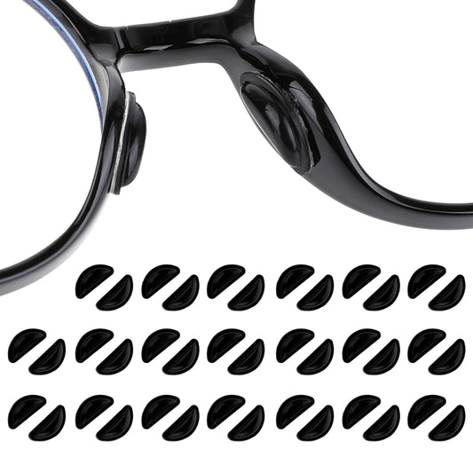 20 Pairs Eyeglass Nose Pads 3mm Adhesive Glasses Nose Pads Air Bag Eyeglass Nose Pads Silicone Eyeglass Nose Pads Nose Pads Anti Slip Soft Cushion Eyeglass Nose Pads for Eyeglasses Sunglasses (Black)