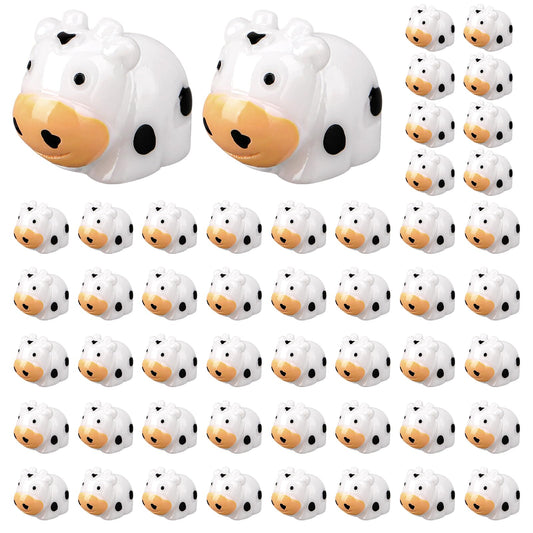 KALIONE 50 Pcs Tiny Cow Figurines Mini Cow Figurines Mini Resin Cow Figurines Tiny Plastic Cow Miniature Cows Mini Garden Cow Ornaments for Fairy Home Garden Decor