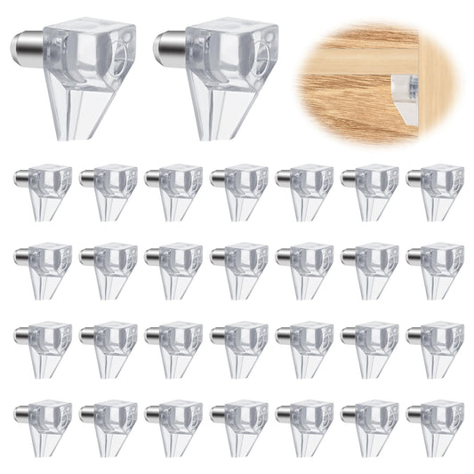 30 Pcs Cabinet Shelf Pegs Plastic Shelf Pins Clear Shelf Clips Shelf Support Pegs Replacement Shelf Pegs Shelf Holders Pegs 5mm Bookshelf Pegs Closet Shelf Brackets for Kitchen Furniture Book Shelves