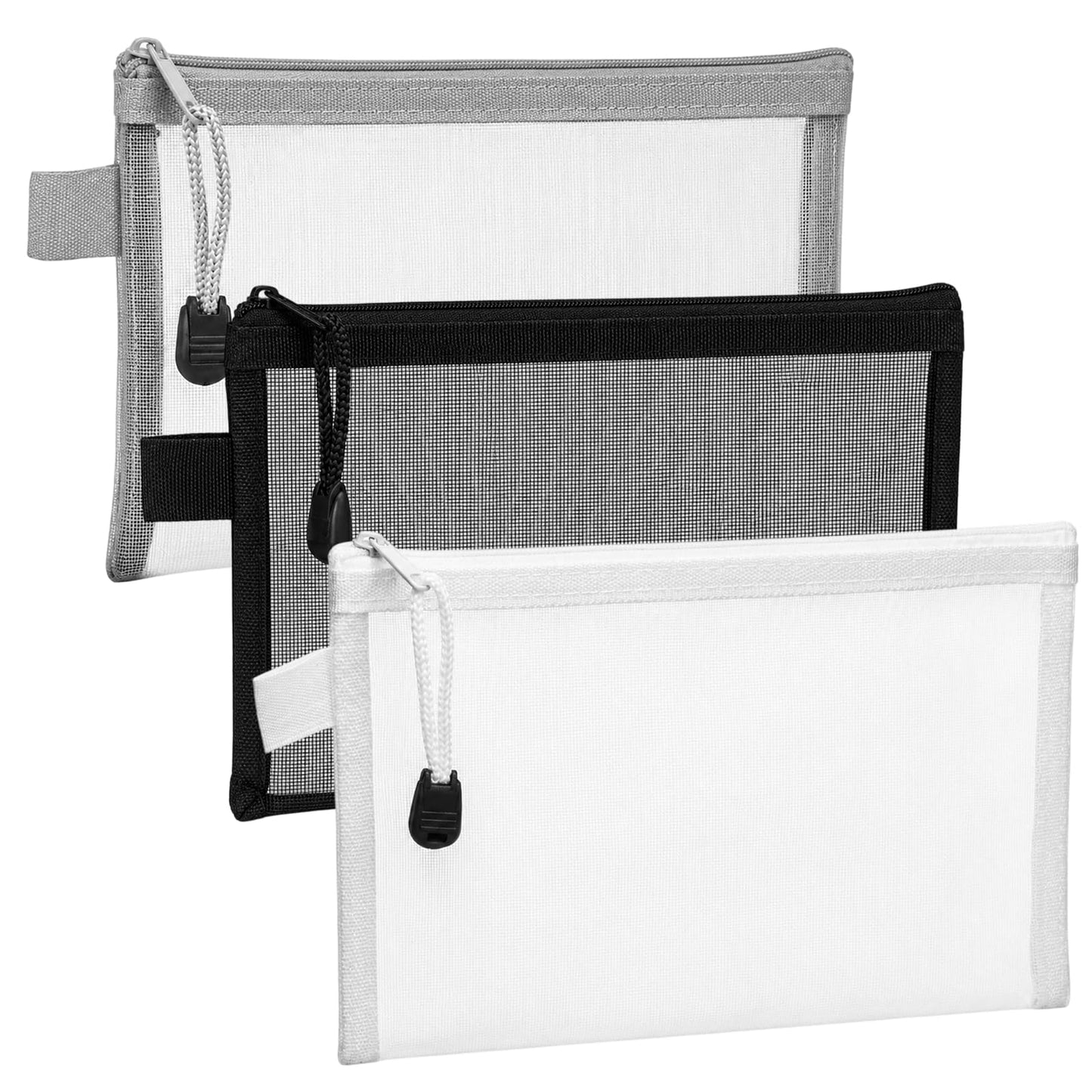 Psyqtsuary Set of 3 Make Up Bag Small Mesh Bag for Brushes Brush Bag