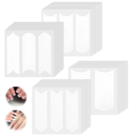 2816 Pcs French Tip Nail Art Stickers Nail Guides French Manicure Strips Stickers Self-Adhesive Nail Tips Guides Decals for Edge Auxiliary DIY Decoration Stencil Tools (64 Sheets)