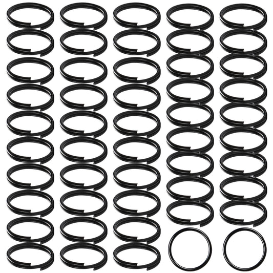 Pack of 50 10 mm Key Ring Black Key Ring Small Metal Round Key Rings Black Split Rings Sets for Jewellery, Necklaces, Bracelets, Earrings, Crafts, Ornaments and DIY Art