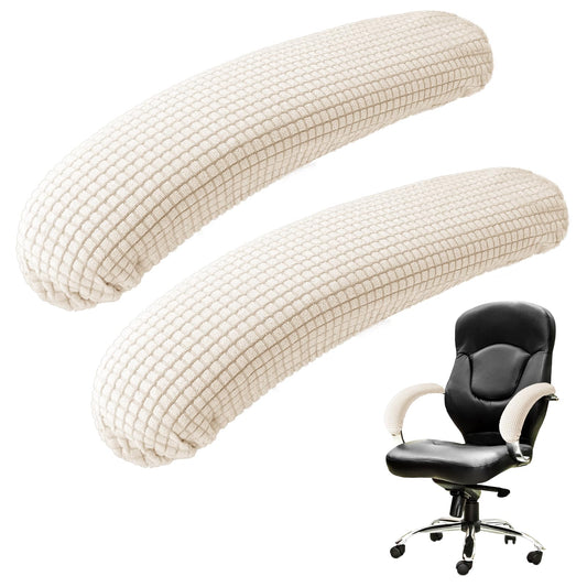 KALIONE Office Chair Arm Covers, Removable Office Chair Cover, Armrest Slipcover Pads, Chair Arm Pads Arm Protectors, Office Removable Arm Rest Covering, Elastic Chair Armrest Cover(Beige)