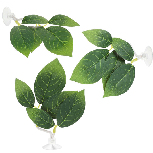 3 Pcs Betta Fish Leaf Pad Fish Tank Accessories Aquarium Décor Simulating The Natural Habitat for Betta Spawning Grounds Breeding Resting Bed with Plastic Suction Cup
