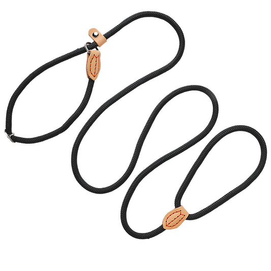 Slip Leads Dog Leash 5 Ft Rope Leash for Small Medium Large Dogs, Black No Pull Dog Pet Training Leads, Puppy Training Leads