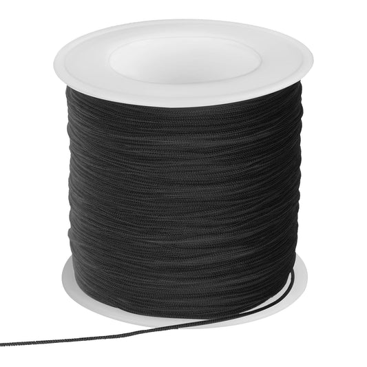 Nylon Cord black Bracelet String 0.8 mm 110 Yard Nylon String Wind Chime Cord Replacement Thread Macrame Twine Braided String Trim Cord for Necklaces, Beading, Jewelry Making, Macrame Craft, Blinds