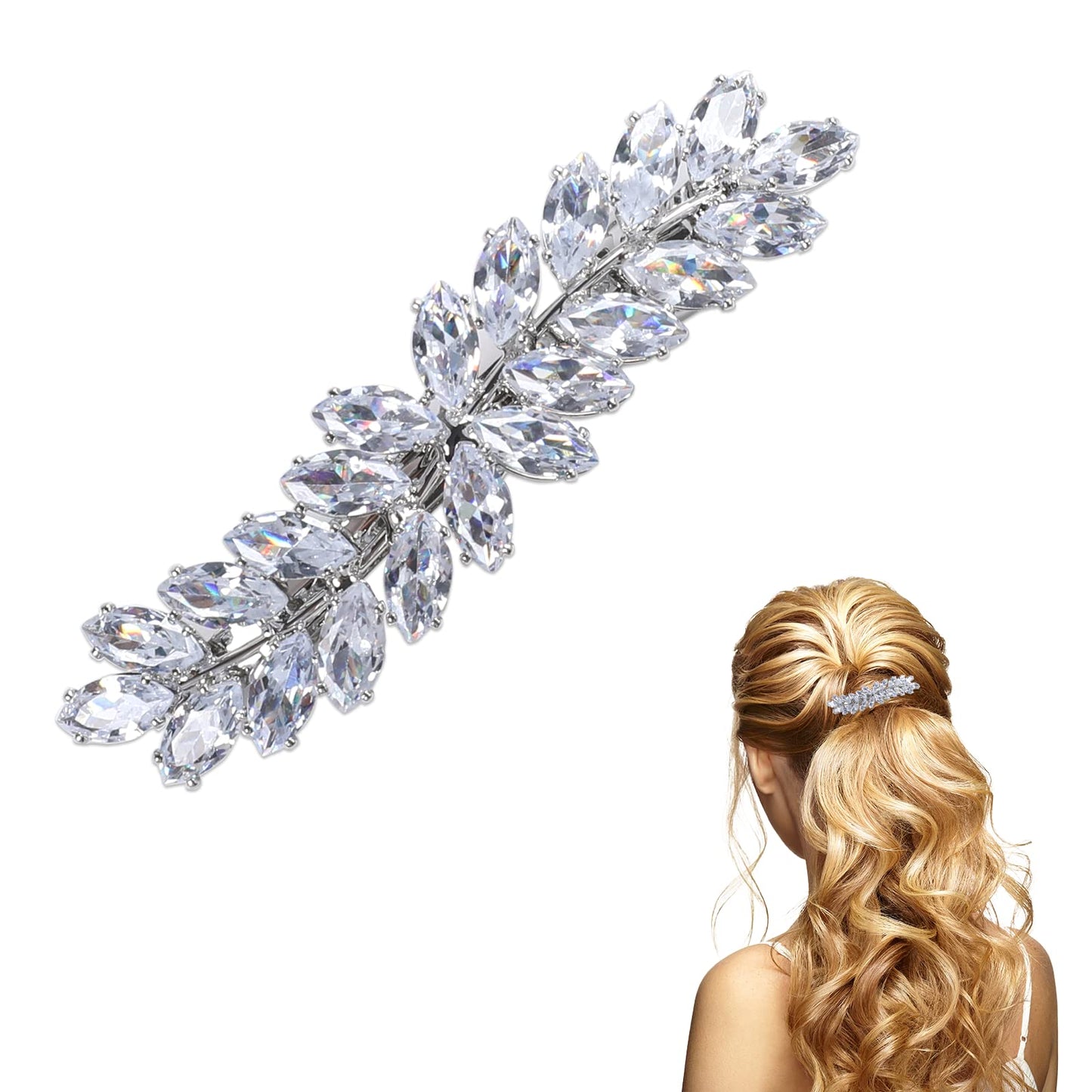 Rhinestone Hair Clips, Diamante Hair Clips for Women, Rhinestone Barrettes for Women Rhinestone Hair Clips for Women Silver Hair Clips Crystal Hairpin for Women Sparkly Hair Hairpin Hair Design