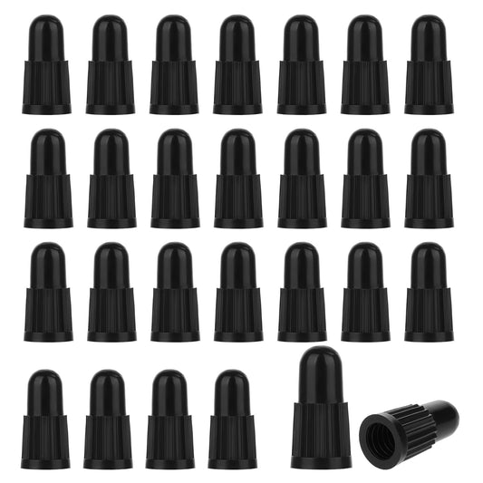 30 Pack Plastic Valve Caps Bicycle Tire Caps Black Cycling Valve Air Dust Stem Cover Universal Tubeless Tire Caps for MTB Mountain Bikes Road Bikes Motorcycles