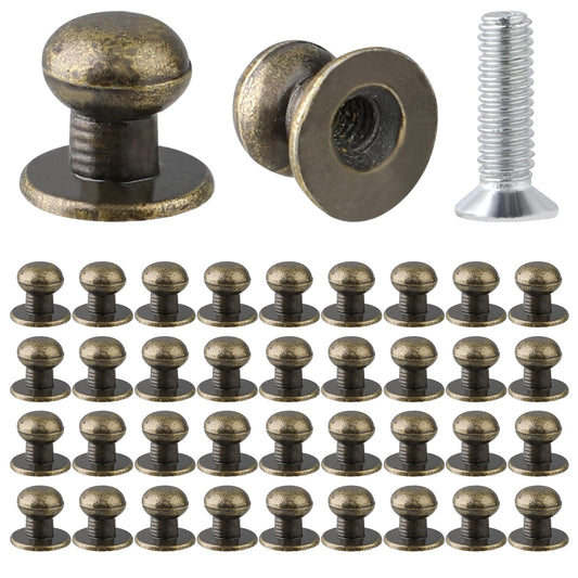 KALIONE 36 Pcs 1/2 Inch Mini Bronze Drawer Knobs Handles with Screws Small Round Head Knobs Mini Cabinet Knobs for Wood Case Jewelry Box Drawer Cabinets(Bronze)