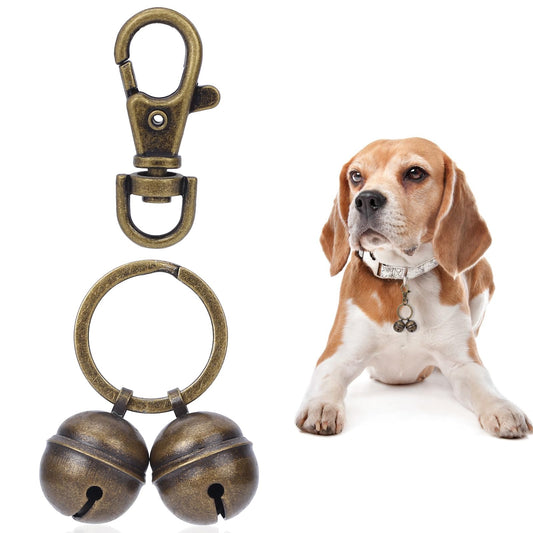 KALIONE Extra Loud Dog & Cat Collar Bell Copper Bells with Snap Clips for Dog Collars Dog Collar Charm Pendant Bells for Small Medium Dogs Cats Pets Tracking