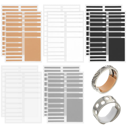 Ring Size Adjuster, Invisible Ring Guards and Spacers for Loose Rings, 10 Sheets with 1.5mm, 1mm, 0.5mm Thickness, Multiple Colors for Women Men Jewelry Tightener Fit Tool