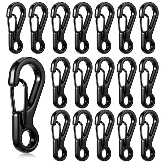 20 PCS 2.5 Cm Small Carabiner Clip, Tiny Spring Snap Hook Keychains Aluminum Zinc Alloy Spring Snap Locking Carribenares for Camping Hiking, Metal Clips for Rope Chain Keychain Keys Rings