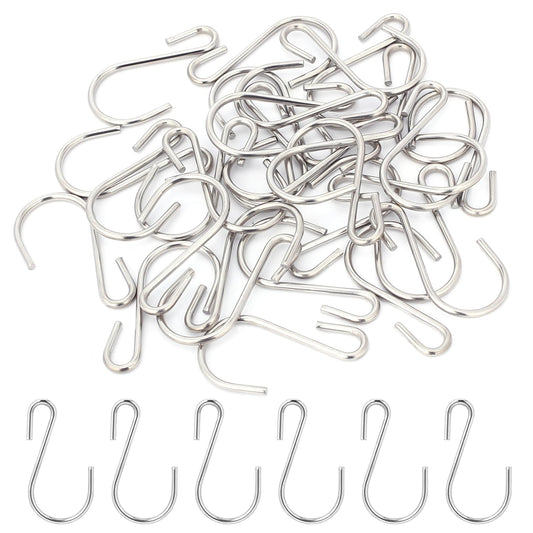 Mozeat Lens 30Pcs S Hooks Heavy Duty S Shaped Hooks for Hanging 2.2 inch Metal Stainless Steel Hangers Kitchen Hooks for Hanging Kitchen Utensils Bathroom Bedroom Office