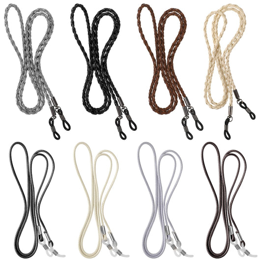 8 Pcs Eyeglasses Strap for Men Leather Eyeglass Straps Eye glasses Holders Around Neck Anti-slip Eyeglass Chains Lanyard Sport Sunglass Retainer Holder Strap for Women String for Glasses