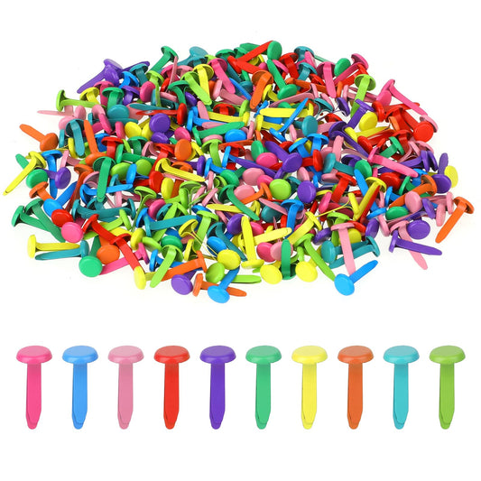 300 Pcs Split Pins Paper Fasteners Colorful Brads Paper Crafts Mini Fixed Paper Fasteners Crafts, Brads Paper Fasteners for Schools, Handicrafts, Festivals(0.31 * 0.66inch)