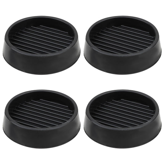 4 Pcs Furniture Caster Cups 2x2" Round Rubber Furniture Pads, Non Slip Gripper Furniture Feet Anti Skid Furniture Coasters Bed Stopper Floor Legs Protectors Table Chair Stoppers(Black)