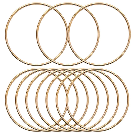 KALIONE 10 Pcs 4 Inch Metal Rings for Craft Gold Hoops Floral Macrame Hoops Rings Dream Catcher Rings for DIY Crafts Macrame Dream Catcher Supplies (4 Inch)