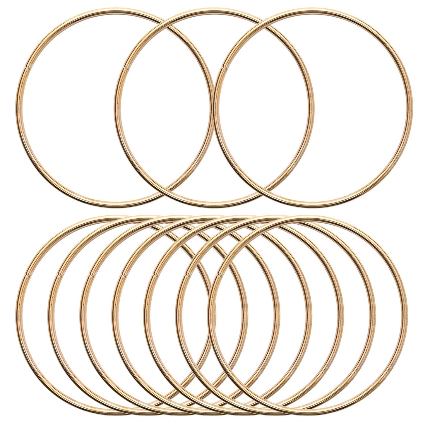 KALIONE 10 Pcs 4 Inch Metal Rings for Craft Gold Hoops Floral Macrame Hoops Rings Dream Catcher Rings for DIY Crafts Macrame Dream Catcher Supplies (4 Inch)
