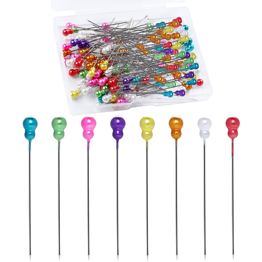 100pcs Sewing Pins with Coloured Heads, Decorative Straight Pins Sewing Pins Dressmaking Pins Dress Pins
