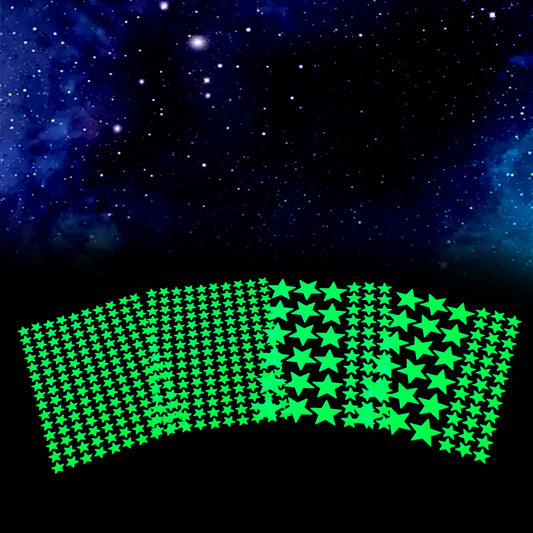 Mozeat Lens Glow in the Dark Stars Wall Stickers 408 PCS Fluorescent Dots Stars DIY Luminous Adhesive Wall Stickers Luminous Stars Wall Decal for Wall Decoration, Nursery Bedroom Living Room Décor
