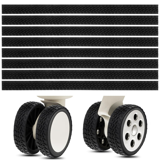 8pcs Luggage Wheel Silicone Adhesive Covers for Suitcase, Waterproof Suitcase Wheel Covers Ultra Sticky Backing, Fits Most 4/8 Wheels Carry on Luggage Cover Protector, Anti-Shedding Silent Wheel Cover