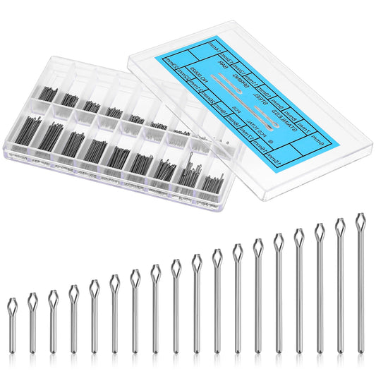 Mozeat Lens 360pcs Stainless Steel Watch Band Split Pins, 18 Sizes [6-23]mm, Silver, Watch Repair Tools