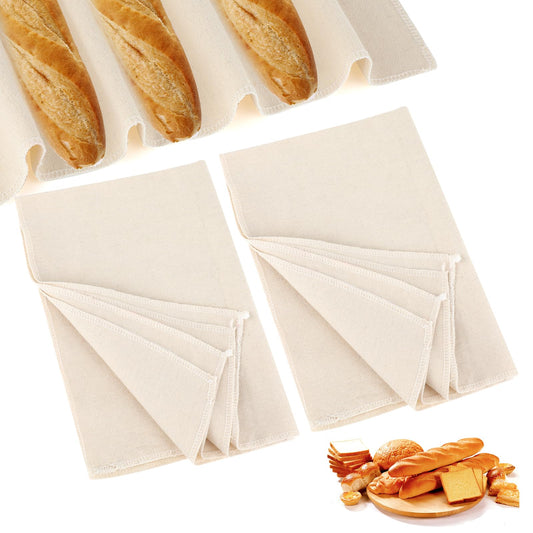 2PCS Proofing Cloth for Bread Baking 120x75cm Linen Cloth Reusable Bread Proofing Cloth Thick Baking Bread Pastry Cloth for Rolling Dough, Baguettes, Loaves, Pastry, Homemade Bread