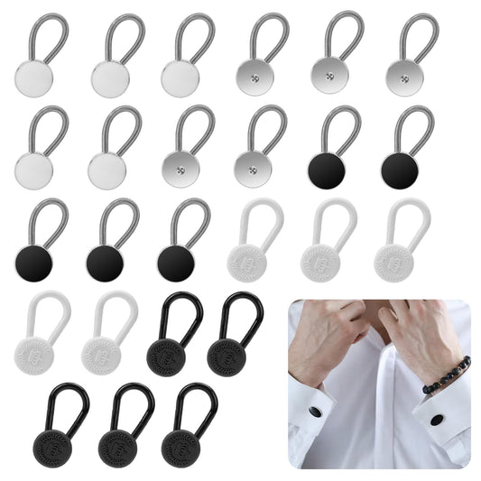 25 Pcs Collar Extenders for Mens Shirts,Extender Button Set Elastic Collar Expanders Flexible Adjustable Waistband Extenders No Sew Button Extenders for Shirts Invisible Collar Neck Extenders (5 Style