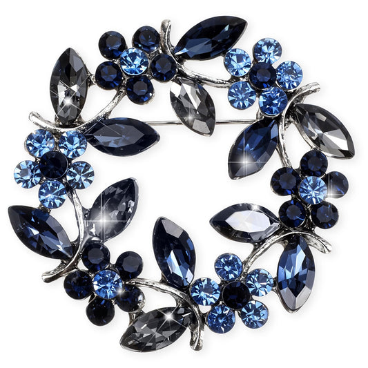 Flower Brooches for Women, Wreath Brooch Pin Rhinestone Brooch Pins Rose Flower Brooches Rose Floral Vintage Brooch Crystal Flower Brooches Pins for Women Girls Coats, Shawls, Wedding, Party, Proms