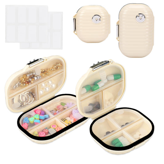 2 Packs Portable Daily Pill Box Travel Pill Box Pill Box Small Pill Case, Travel Pill Organizer Medicine Organizer Box, Daily Pill Case Pill Box Holder for Pocket Purse Bag Pocket Medicine Container