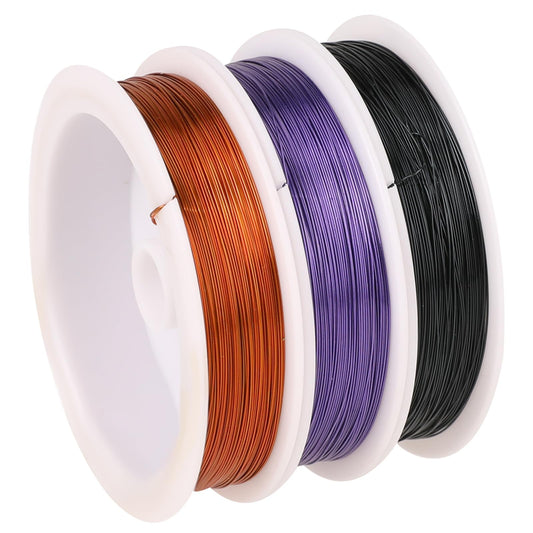3 Rolls Jewellery Wire 0.3 mm Craft Wire 50 m/roll Metal Wire for Jewellery Making Florist Wire Thin Decoration Wire for Wreath Making Jewellery Making Supplies