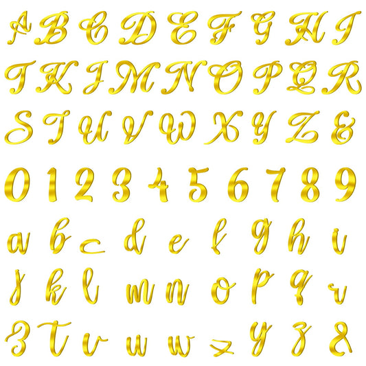 Acrylic Letters Cake Topper, 64 Pcs Gold A-Z Alphabet and 0-9 Number Personalized Cake Topper Uppercase Lowercase Letters Cake Picks for DIY Wedding Birthday Anniversary Party Cake Decorations