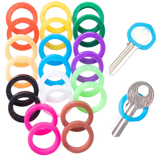 40 Pack Key Covers Caps Set Coloured Key Caps Flexible Square Key Covers Key Identifiers Coding Rings Labels Tags for Easy Identifying Standard Square Round House Door Keys