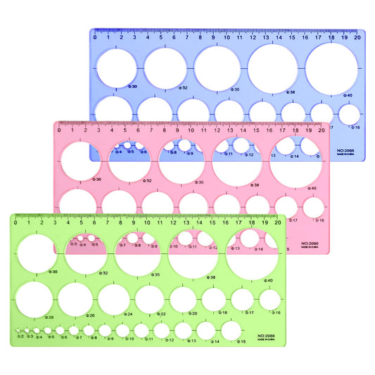 3 Pcs Drawing Stencil, Circle Template, Geometric Stencils Circle Stencils, Circle Template for Drawing, Geometric Stencil Rulers for Drawing Measuring Designing